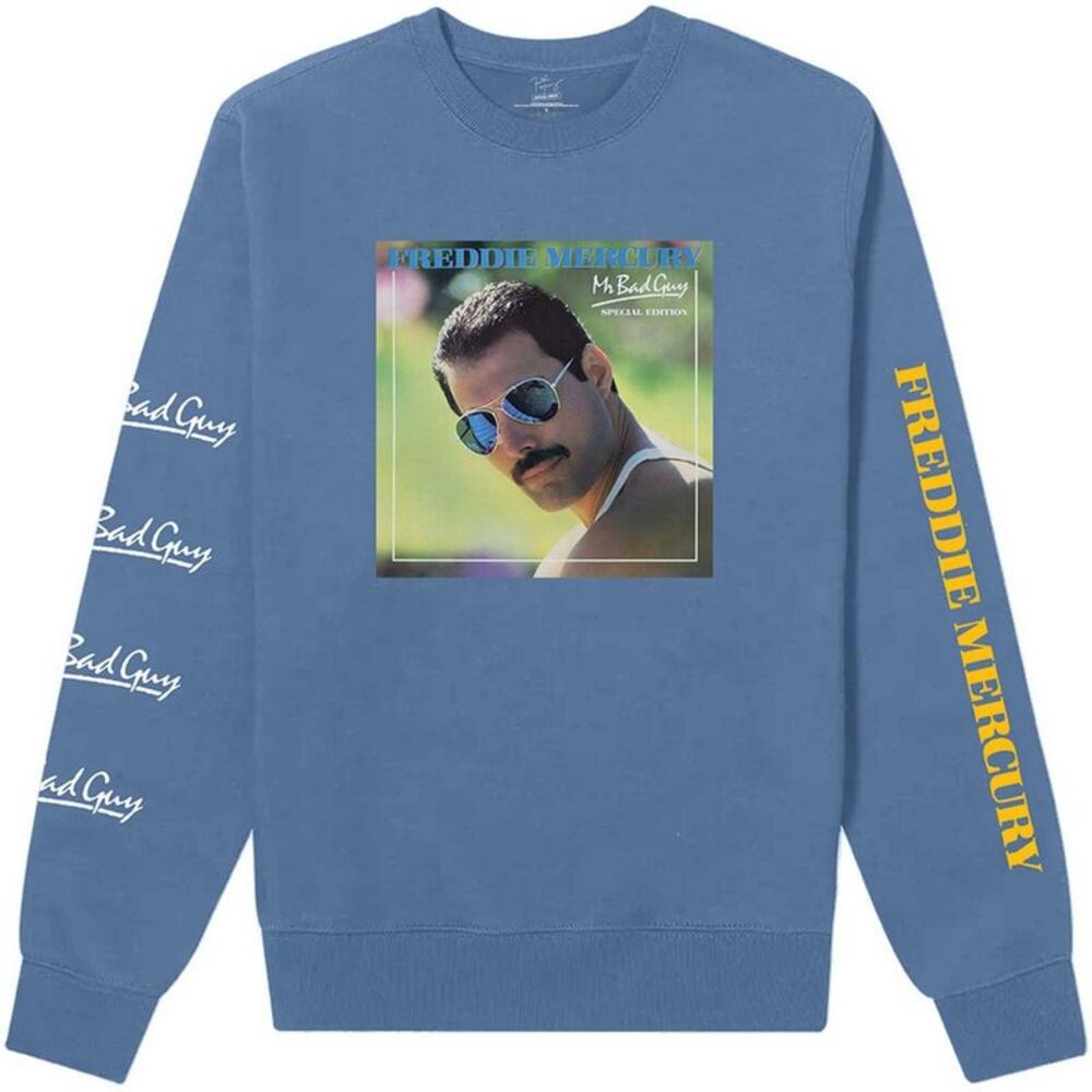 Freddie Mercury Unisex Adult Mr Bad Guy Sleeve Print Long-Sleeved T-Shirt / Blue